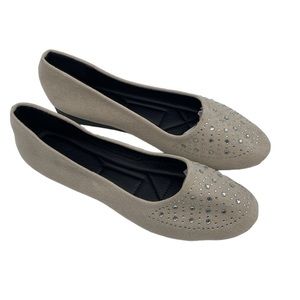 Yasirun Beige Rhinestone Ballet Flats Size EU 43 (10)